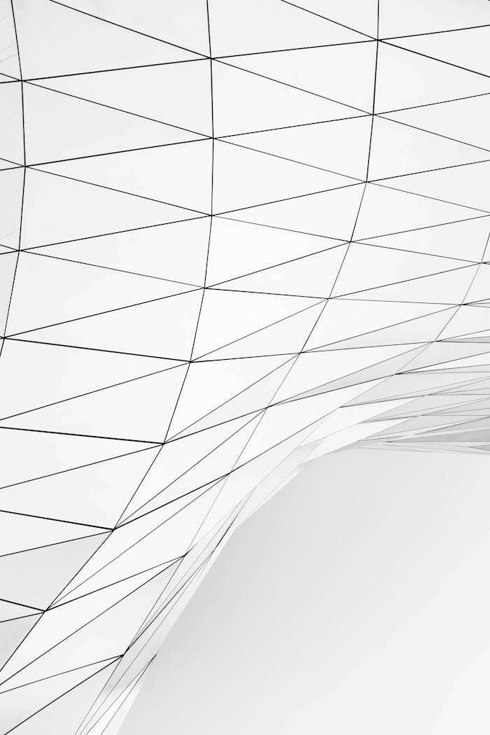 gallery-4 Minimalistic abstract design featuring white geometric lines on a curved surface.